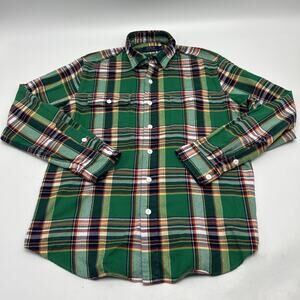 Polo Ralph Lauren CLASSIC FIT Performance Flannel Shirt Men's Sz L Green Plaid